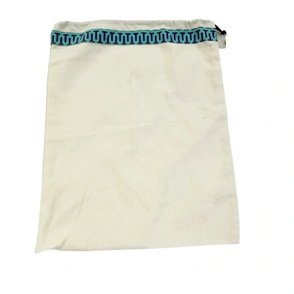 NEW Tory Burch Canvas Shoe or Bag Dust Bag with Drawstring Logo Charm Beige - Picture 4 of 6